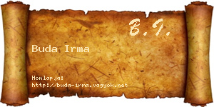 Buda Irma névjegykártya